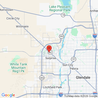 Map to Premier Dentistry and Implant Center office in Surprise, AZ