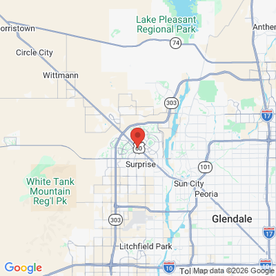 Map to Peak Dental Care office in Surprise, AZ