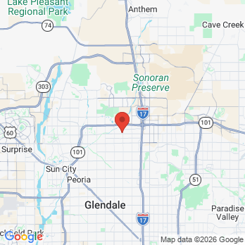 Map to A Gentle Smile Dental Center office in Glendale, AZ