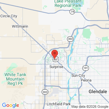 Map to Grand Avenue Family Dental office in Surprise, AZ