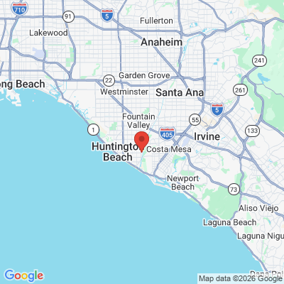 Map to Nina Yu DDS office in Huntington Beach, CA