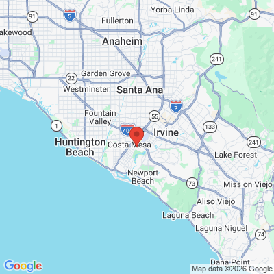 Map to Dr. Robert J. Herried, DDS office in Costa Mesa, CA