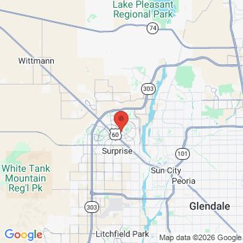 Map to A Tender Dental Meeker office in Sun City West, AZ