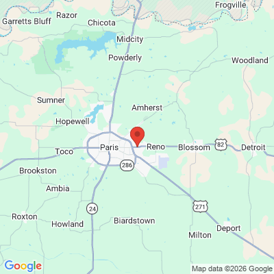 Map to  office in Paris, TX