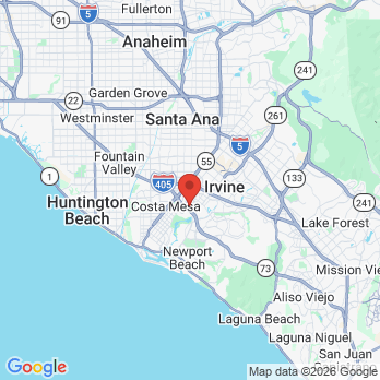 Map to Omid Haroonian D.D.S. Inc office in Newport Beach, CA