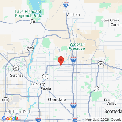 Map to Dr. Russell Crane office in Glendale, AZ