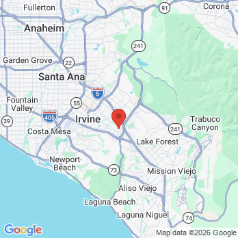 Map to Odyssey Dental Center office in Irvine, CA