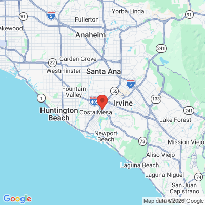 Map to Newport Bay Dental office in Costa Mesa, CA