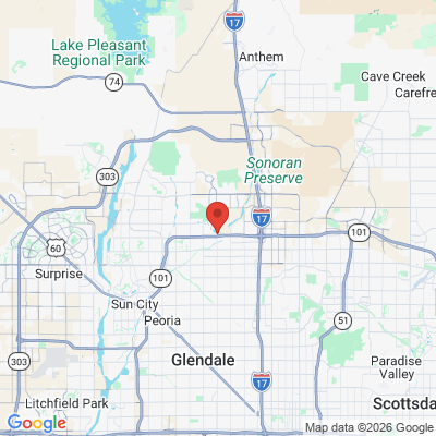 Map to Wellness Dental office in Glendale, AZ