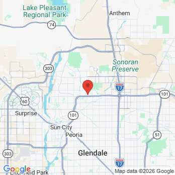Map to Legends Family Dental  office in Glendale, AZ