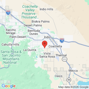 Map to Indio Modern Dentistry office in Indio, CA