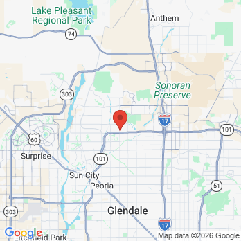 Map to Legends Family Dental office in Glendale, AZ