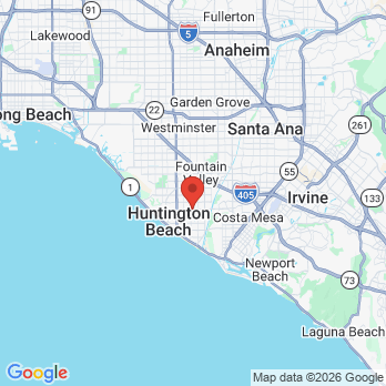 Map to PETER SUMARSONO PROFESSIONAL DENTAL CORPORATION office in Huntington Beach, CA