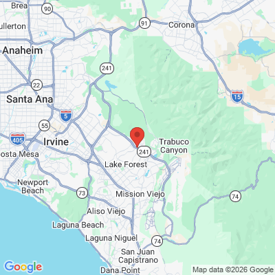 Map to Aria Irvani, DDS  office in Foothill Ranch, CA