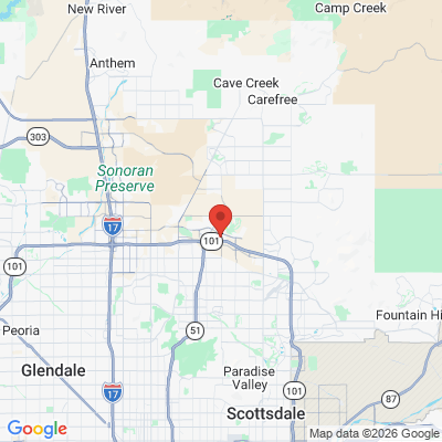 Map to Desert Ridge Oral Surgery office in PHOENIX, AZ