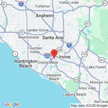Map to The Loft Dental Studio office in Costa Mesa, CA