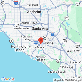 Map to The Loft Dental Studio office in Costa Mesa, CA