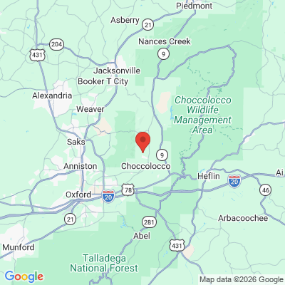 Map to  office in Anniston, AL