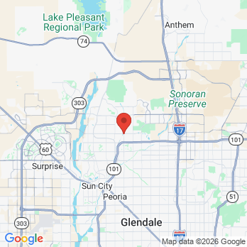 Map to Sunrise Dental office in Peoria, AZ