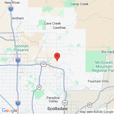Map to Pinnacle Peak Dental Care office in Scottsdale, AZ