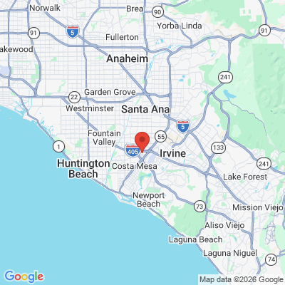 Map to Dr. Briana Chavez, DDS office in Costa Mesa, CA