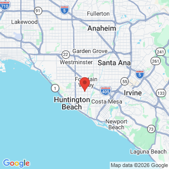 Map to Robert G. Mokbel Dental Corporation office in Fountain Valley, CA