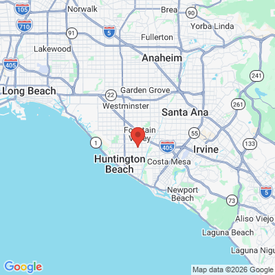 Map to Robert G. Mokbel Dental Corporation office in Fountain Valley, CA