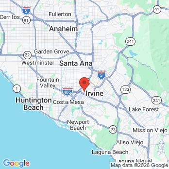 Map to MacArthur Dental Arts office in Irvine, CA