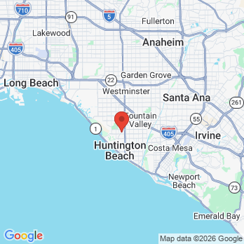 Map to Surf City Dentist office in Huntington Beach, CA
