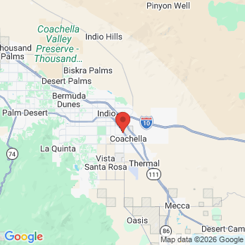 Map to SUNSHINE DENTAL GROUP office in Coachella, CA