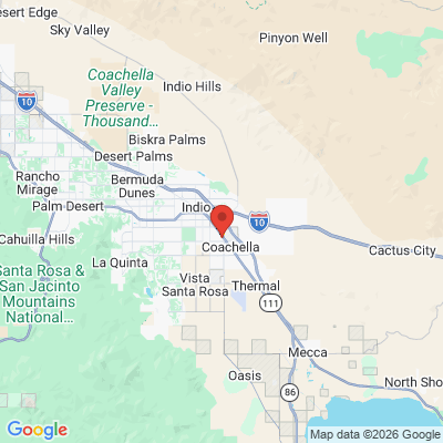 Map to SUNSHINE DENTAL GROUP office in Coachella, CA