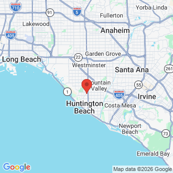 Map to Beach Dentistry office in Huntington Beach, CA