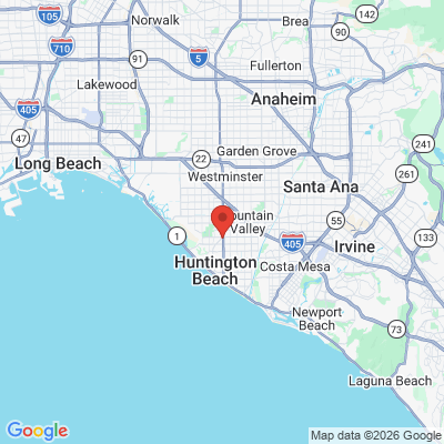 Map to Allure Family Dental Group office in Huntington Beach, CA
