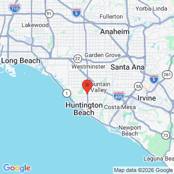 Map to Allure Family Dental Group office in Huntington Beach, CA