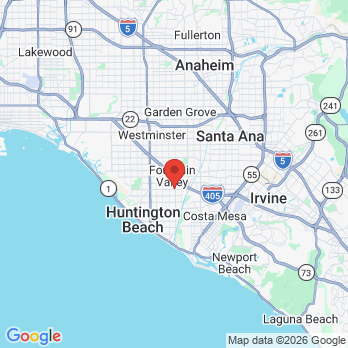 Map to R. F. Childs DDS office in Fountain Valley, CA