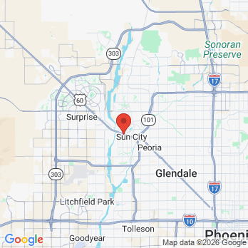 Map to AZ Dental Care office in Sun City, AZ