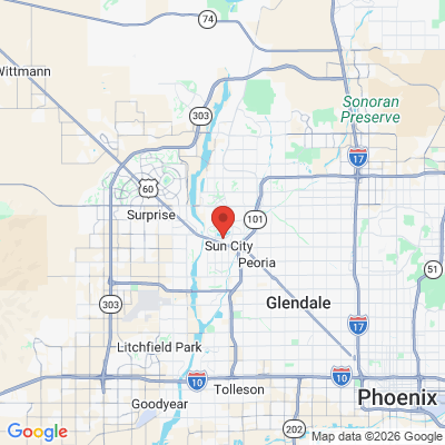 Map to AZ Dentist 1st Classic Dental office in Sun City, AZ