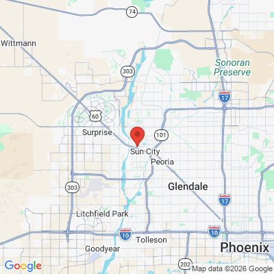 Map to Grand Dental Care office in Sun City, AZ