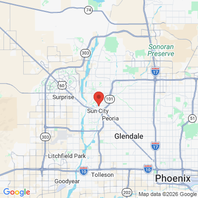 Map to Dentists of Sun City office in Sun City, AZ