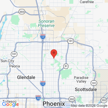 Map to On Pointe Dentistry office in Phoenix, AZ