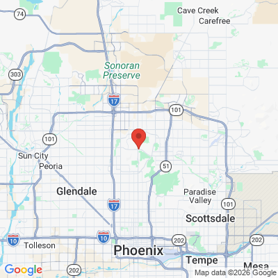 Map to On Pointe Dentistry office in Phoenix, AZ