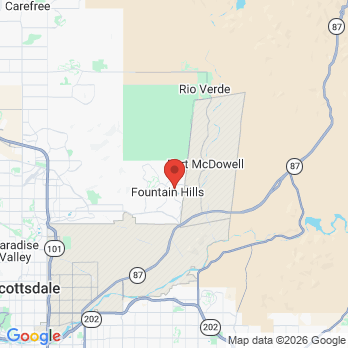 Map to Loving Family Dental office in Fountain Hills, AZ