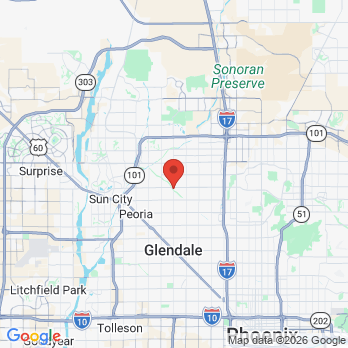 Map to Heatherwood Dental office in Glendale, AZ