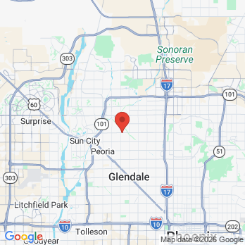 Map to Singh Smile Care office in Glendale, AZ