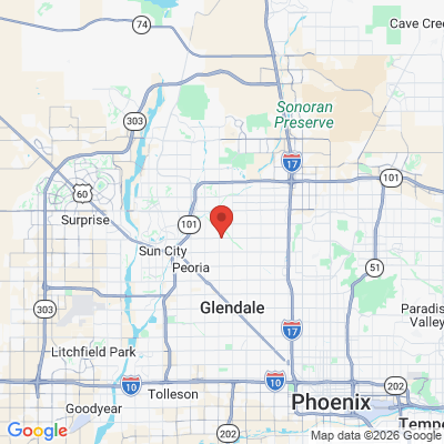 Map to Singh Smile Care office in Glendale, AZ