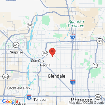 Map to Thunderbird Kids Dentistry and Orthodontics office in Peoria, AZ