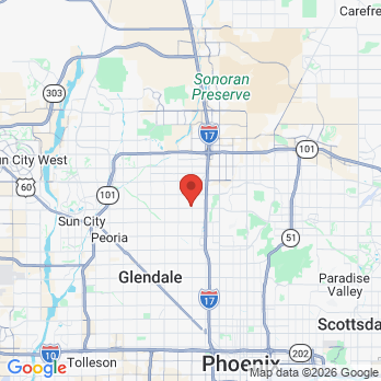 Map to Paik and Patel Dental office in Phoenix, AZ
