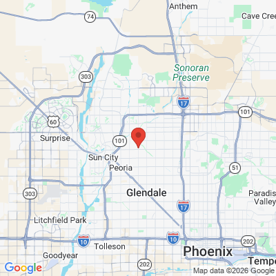 Map to Dr. Ali Family Dentistry office in Glendale, AZ