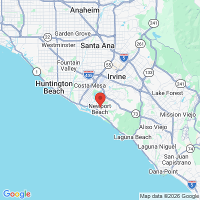 Map to Kimberly Johnson Genc DDS and Robert Genc DDS office in Newport Beach, CA