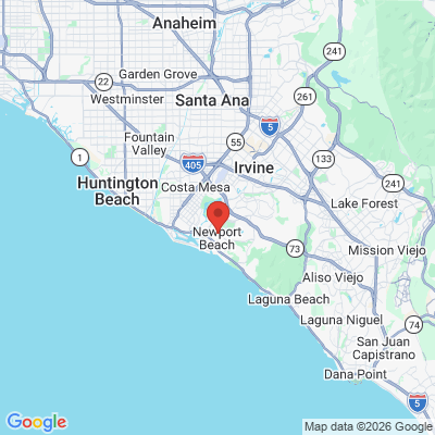 Map to Jon Erik Glenn, DDS office in Newport Beach, CA